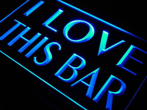 I Love This Bar Pub Beer Gift Neon Light Sign